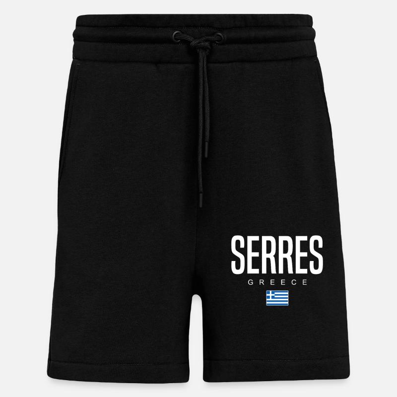 Serres, Grèce - Short bio décontracté fabriqué en UE - SOLID BLACK