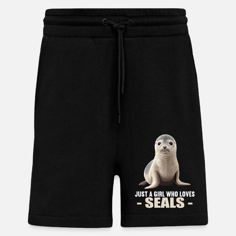 Joints, Phoque - Short bio décontracté fabriqué en UE - SOLID BLACK