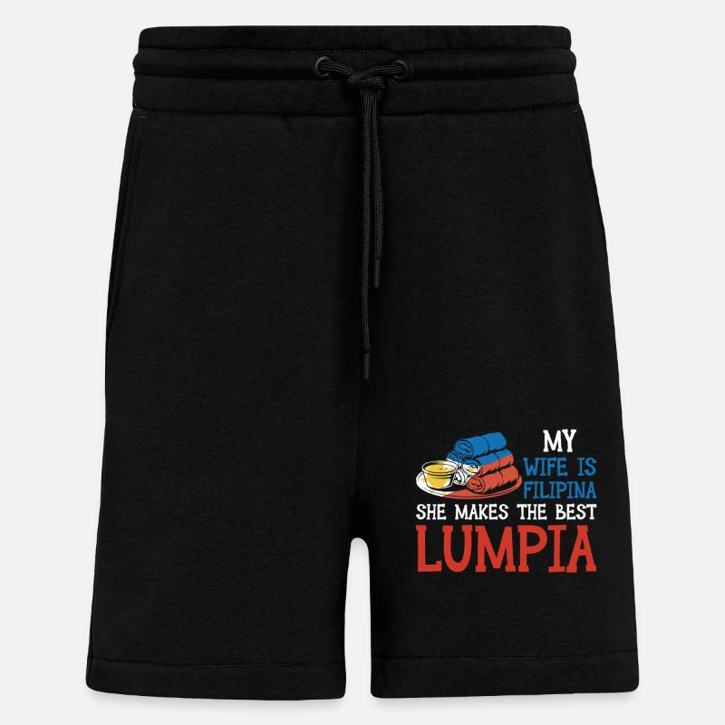 Spring Rolls Wife Lumpia - Shorts - made by SPREAD - SOLID BLACK