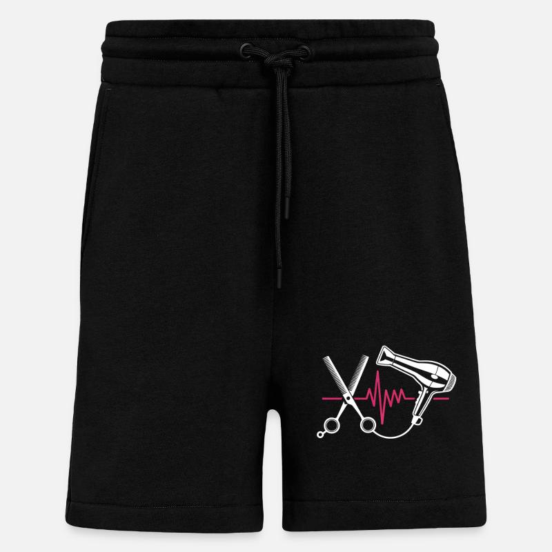 Coupe de cheveux de coiffeur - Short bio décontracté fabriqué en UE - SOLID BLACK