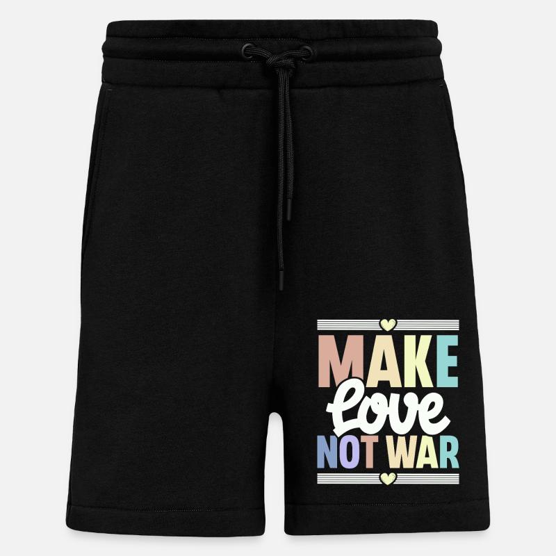 Faites l’amour, pas la guerre - Short bio décontracté fabriqué en UE - SOLID BLACK