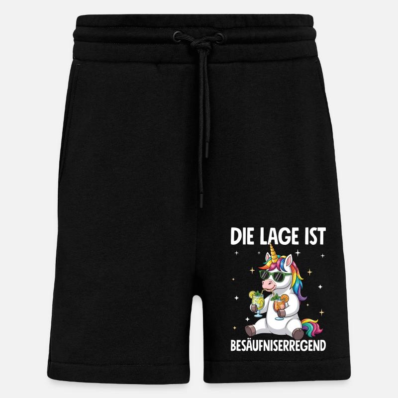 La situation est l’ivresse - Short bio décontracté fabriqué en UE - SOLID BLACK
