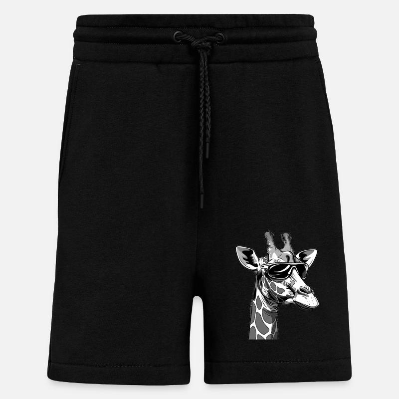 Coole Giraffe mit Sonnenbrille - Shorts - made by SPREAD - SOLID BLACK