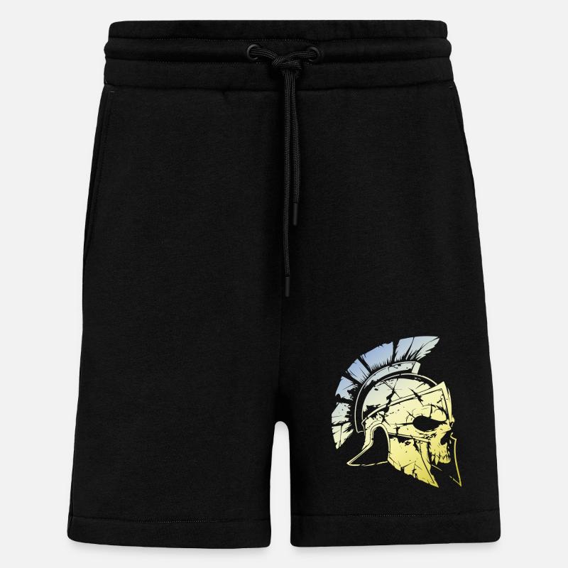 Spartan Gladiator Skull - Shorts - made by SPREAD - SOLID BLACK