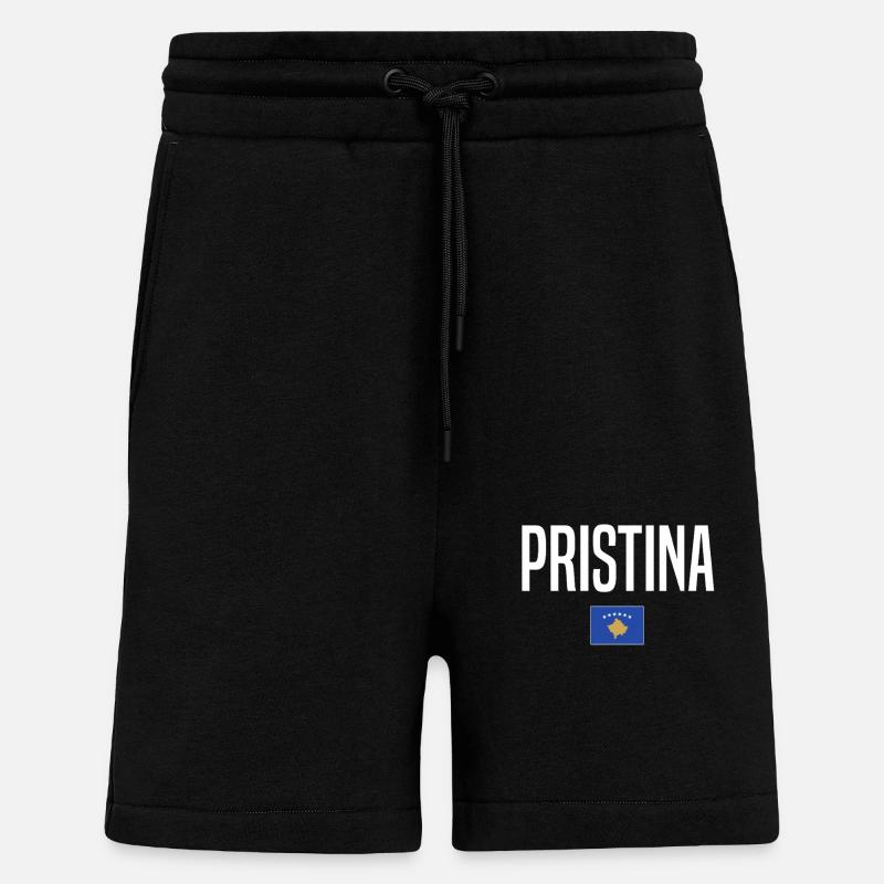 Pristina, Kosovo - Short bio décontracté fabriqué en UE - SOLID BLACK