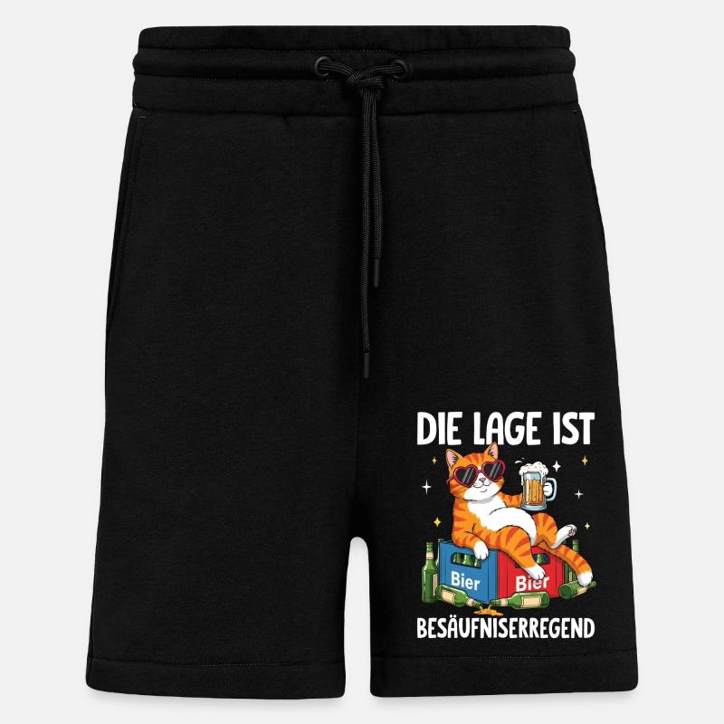 The situation is drunkenness - Shorts - made by SPREAD - SOLID BLACK