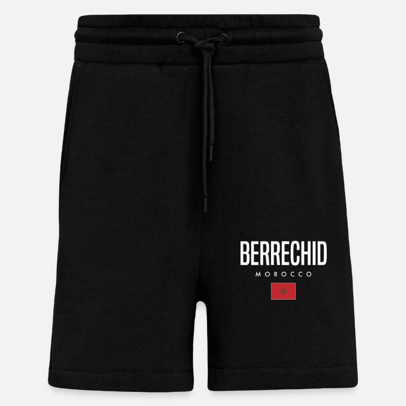 Berrechid Maroc - Short bio décontracté fabriqué en UE - SOLID BLACK