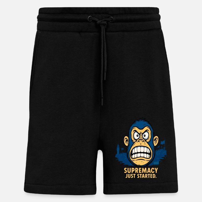 Wütender Affe mit Menschenmenge - Shorts - made by SPREAD - SOLID BLACK
