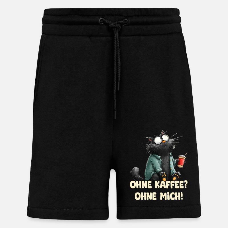 Ohne Kaffee ohne Mich - Shorts - made by SPREAD - SOLID BLACK