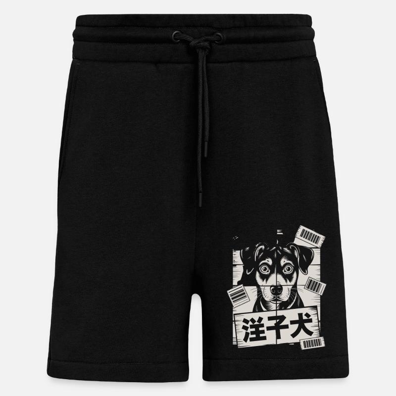 Niedlicher Hund Mit Barcode-Poster - Shorts - made by SPREAD - SOLID BLACK