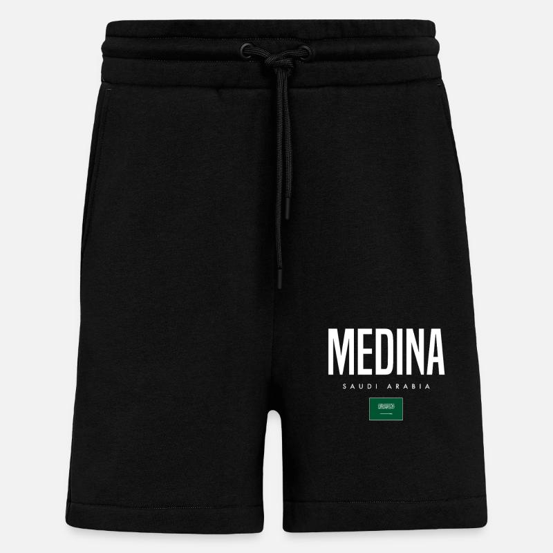 Médine, Arabie Saoudite - Short bio décontracté fabriqué en UE - SOLID BLACK