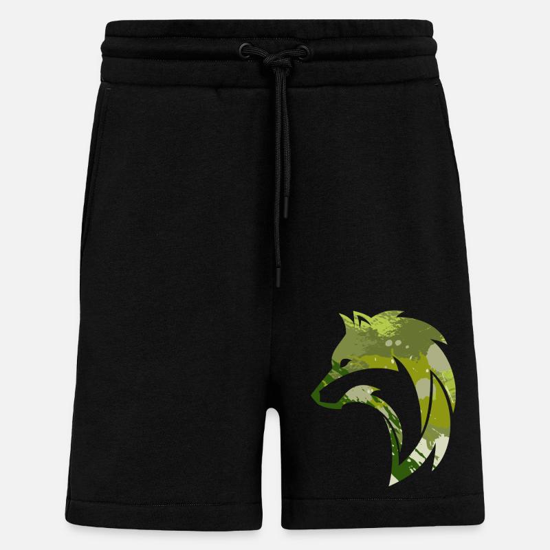Wilder Wolf Tarnmuster - Shorts - made by SPREAD - SOLID BLACK