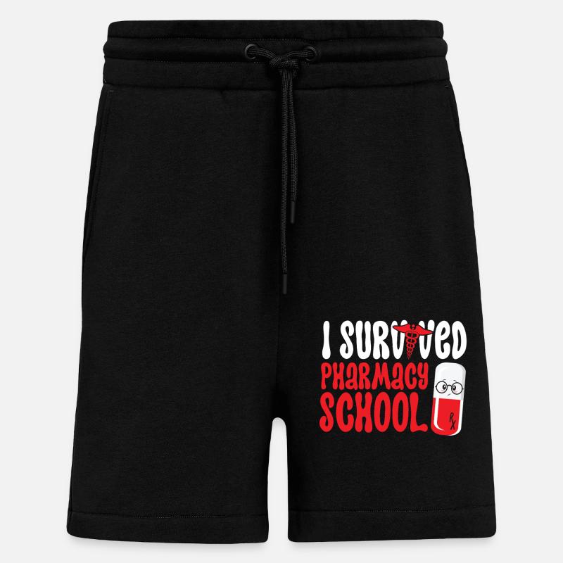 Technicien en pharmacie - Short bio décontracté fabriqué en UE - SOLID BLACK