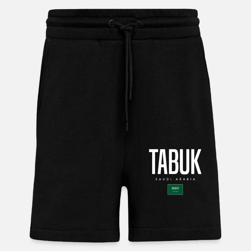 Tabuk, Arabie saoudite - Short bio décontracté fabriqué en UE - SOLID BLACK