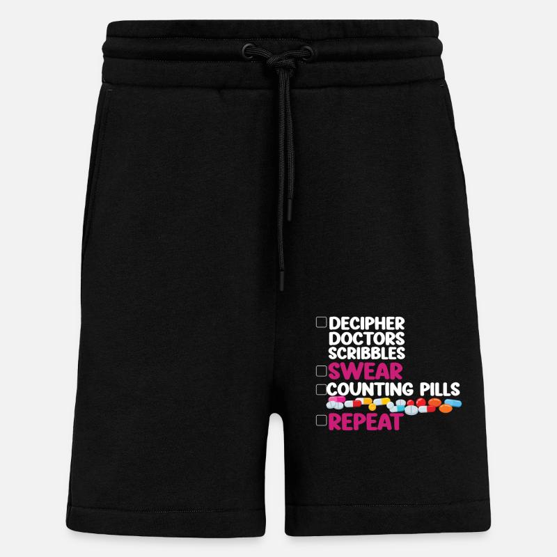Pharmacy Tech Technician - Shorts - made by SPREAD - SOLID BLACK