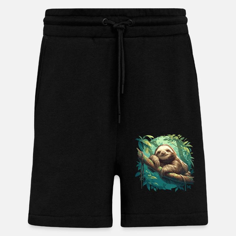 Sloths Sloth - Shorts - made by SPREAD - SOLID BLACK
