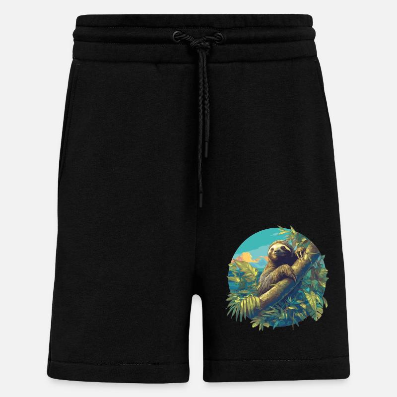Sloths Sloth - Shorts - made by SPREAD - SOLID BLACK