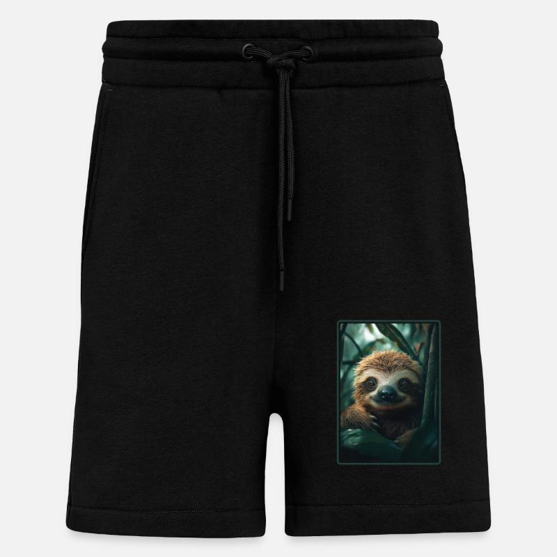 Sloths Sloth - Shorts - made by SPREAD - SOLID BLACK