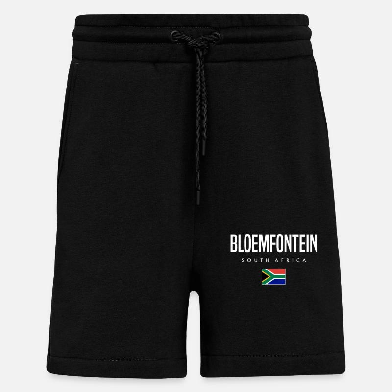 Bloemfontein, Afrique du Sud - Short bio décontracté fabriqué en UE - SOLID BLACK