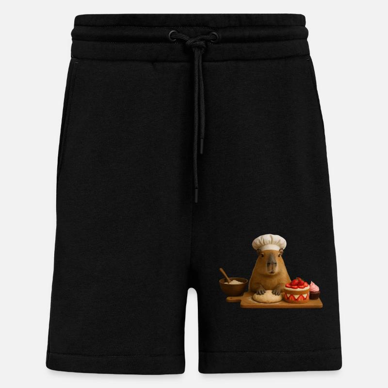 Capybara Baking - Shorts - made by SPREAD - SOLID BLACK