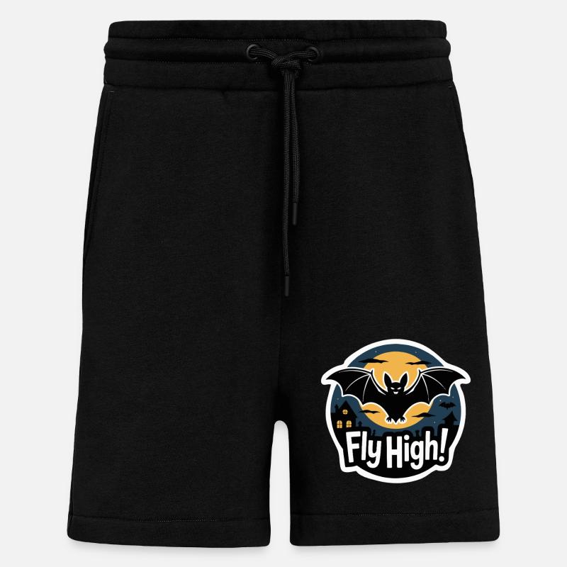 LES CHAUVES-SOURIS VOLENT HAUT - Short bio décontracté fabriqué en UE - SOLID BLACK