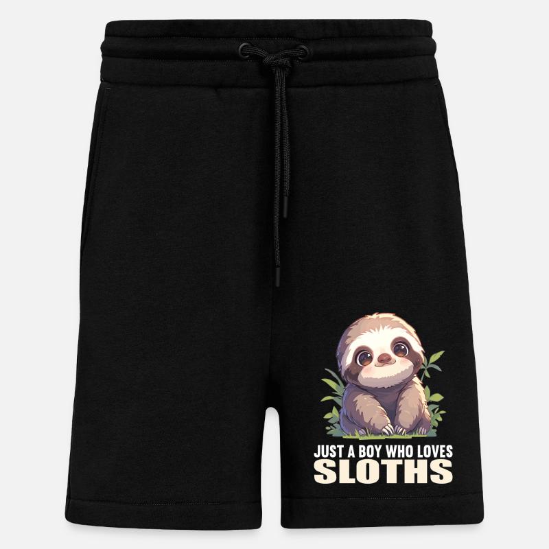 Sloths Sloth - Shorts - made by SPREAD - SOLID BLACK