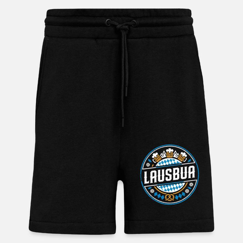 Witziges Lausbua Bayern Design - Shorts - made by SPREAD - SOLID BLACK