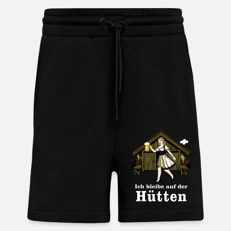 Ich bleibe auf der Wanderhütte - Shorts - made by SPREAD - SOLID BLACK