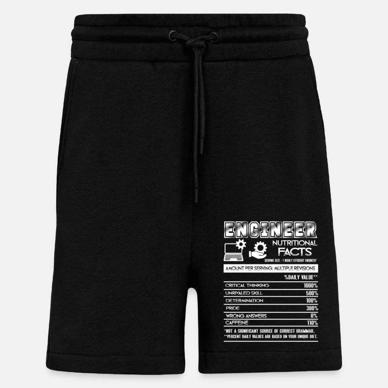 Engineer Nutritional Facts - Shorts - made by SPREAD - SOLID BLACK