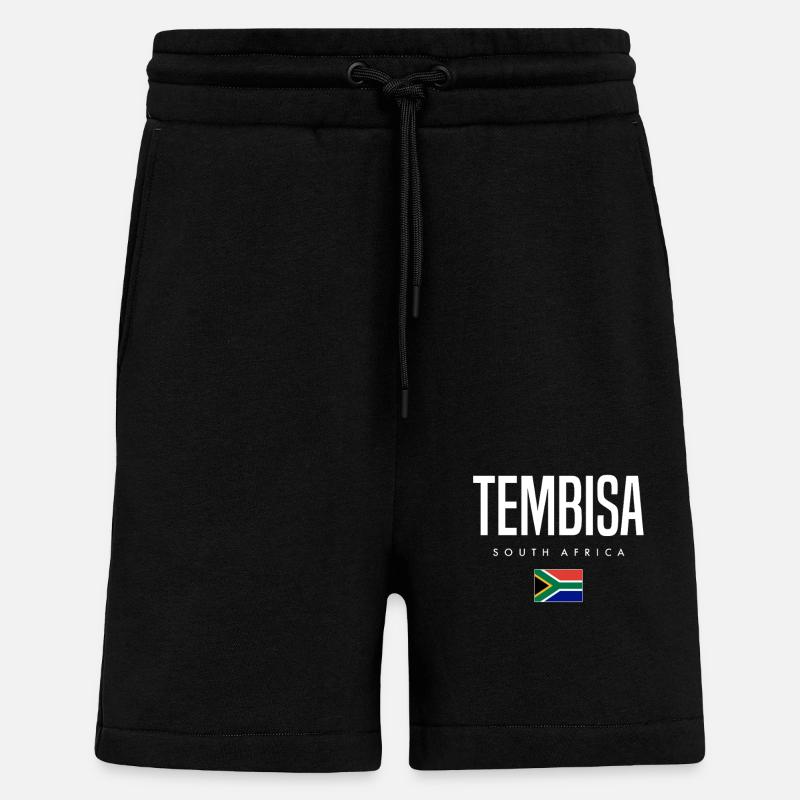 Tembisa, Afrique du Sud - Short bio décontracté fabriqué en UE - SOLID BLACK