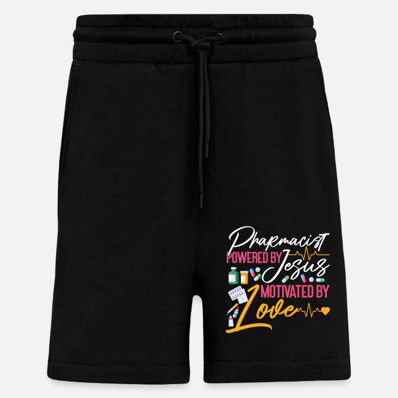 Technicien en pharmacie - Short bio décontracté fabriqué en UE - SOLID BLACK