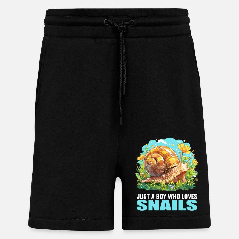 Snails Snail - Shorts - made by SPREAD - SOLID BLACK