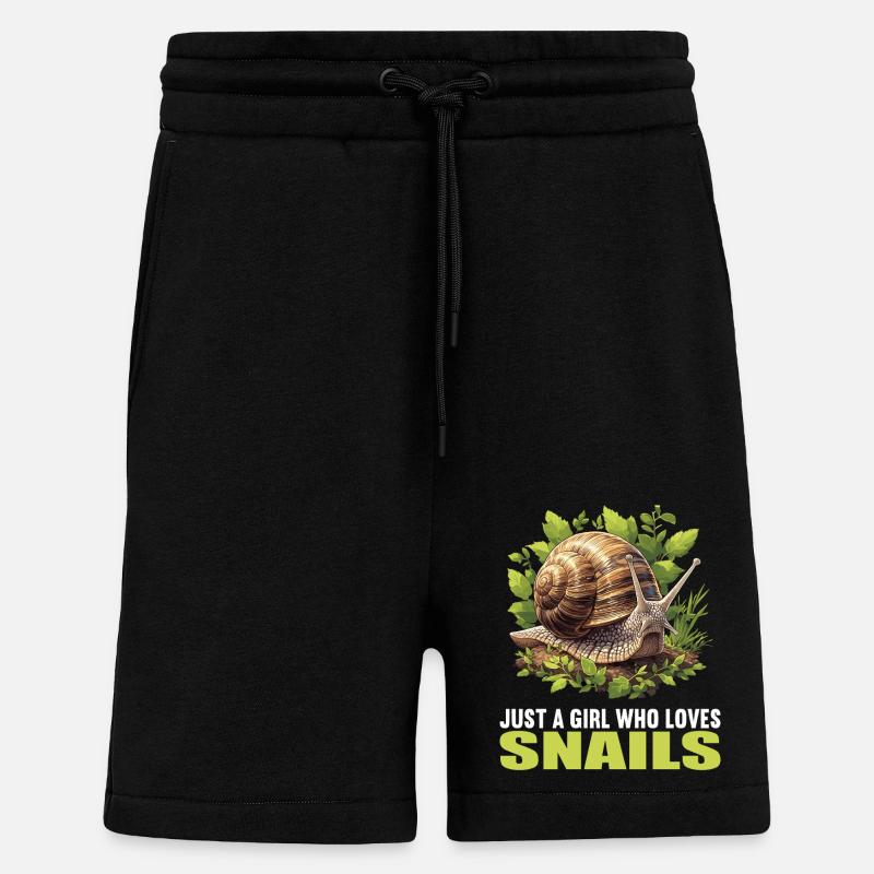 Snails Snail - Shorts - made by SPREAD - SOLID BLACK
