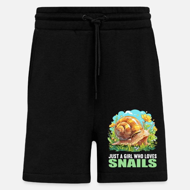 Snails Snail - Shorts - made by SPREAD - SOLID BLACK