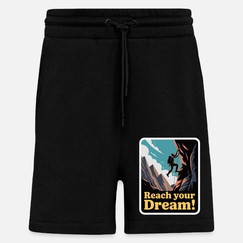 GRIMPER, ATTEIGNEZ VOTRE RÊVE - Short bio décontracté fabriqué en UE - SOLID BLACK
