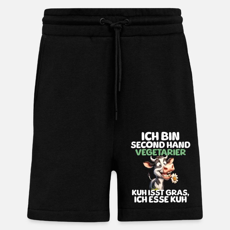 Second Hand Vegetarier - Shorts - made by SPREAD - SOLID BLACK