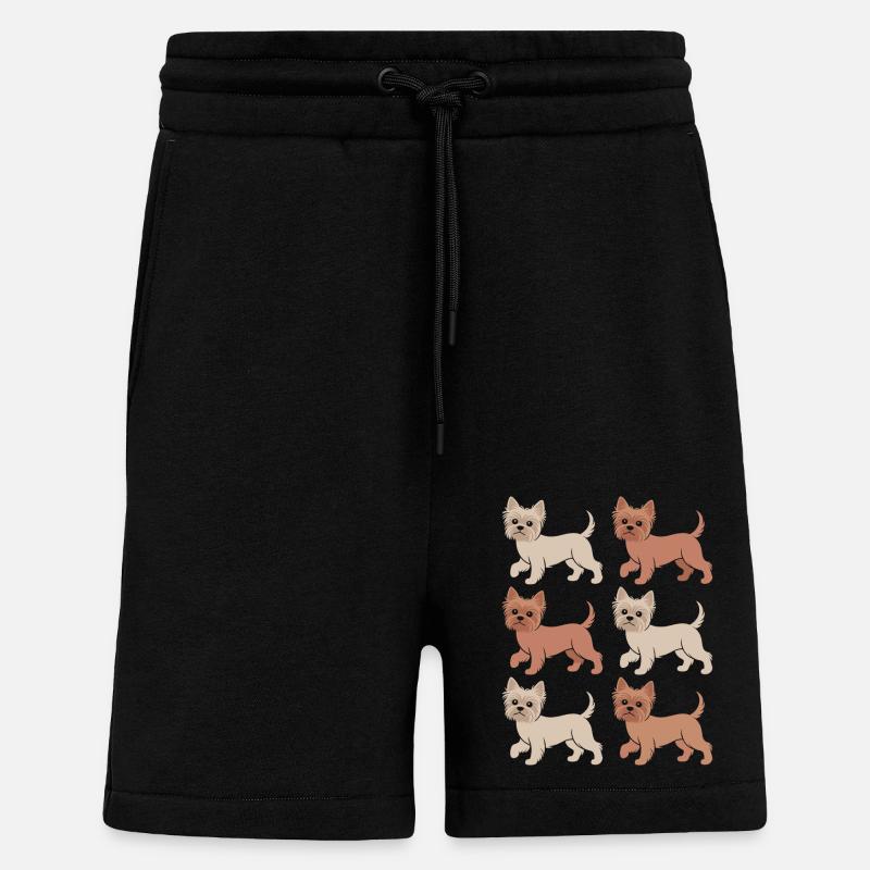 Yorkshire Terrier Diversité Amour - Short bio décontracté fabriqué en UE - SOLID BLACK