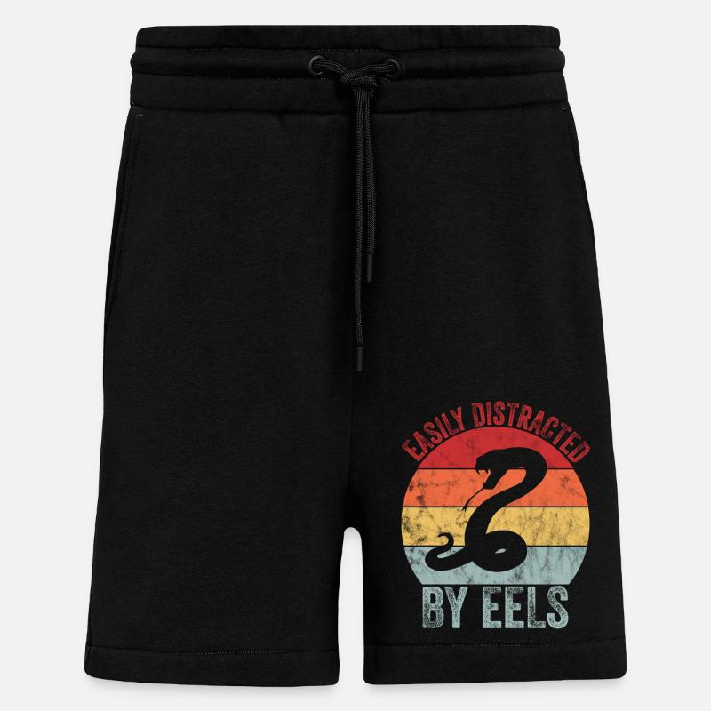 Distrait par les anguilles - Short bio décontracté fabriqué en UE - SOLID BLACK
