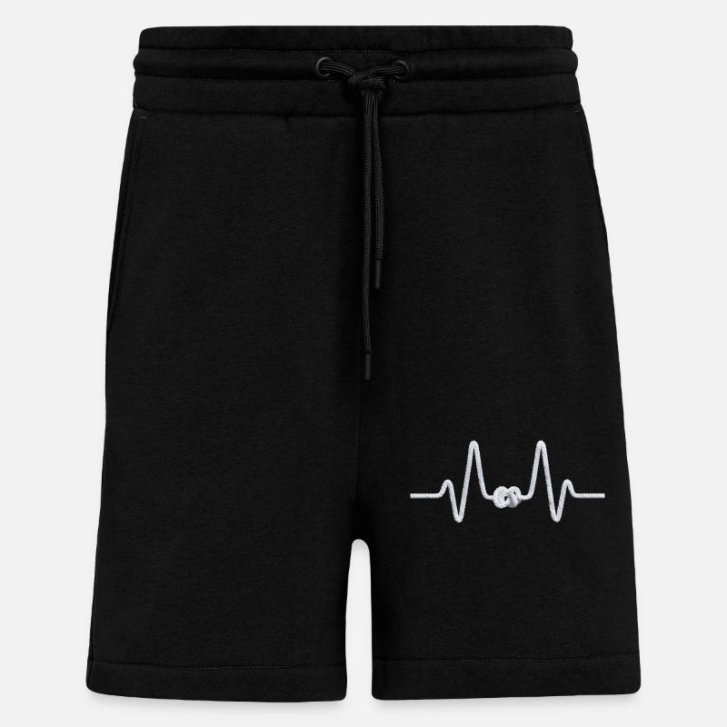 Heartbeat Knot Pattern Maritime - Shorts - made by SPREAD - SOLID BLACK