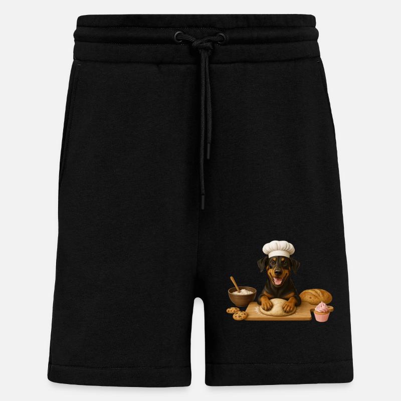 Dobermann Backen Kuchen Kekse - Shorts - made by SPREAD - SOLID BLACK