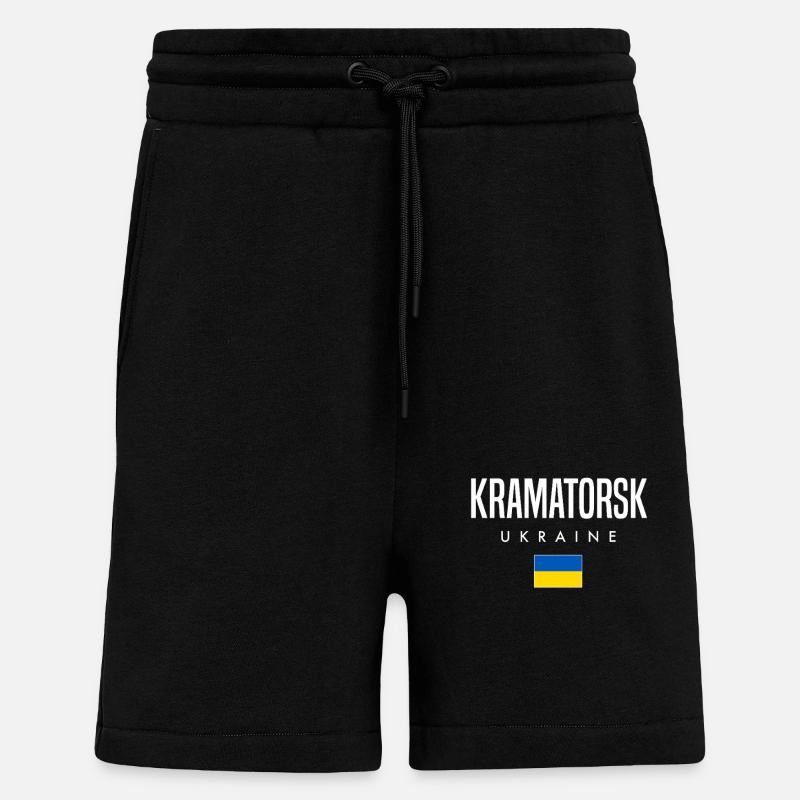 Kramatorsk, Ukraine - Short bio décontracté fabriqué en UE - SOLID BLACK