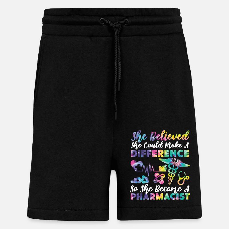 Pharmacy Tech Technician - Shorts - made by SPREAD - SOLID BLACK