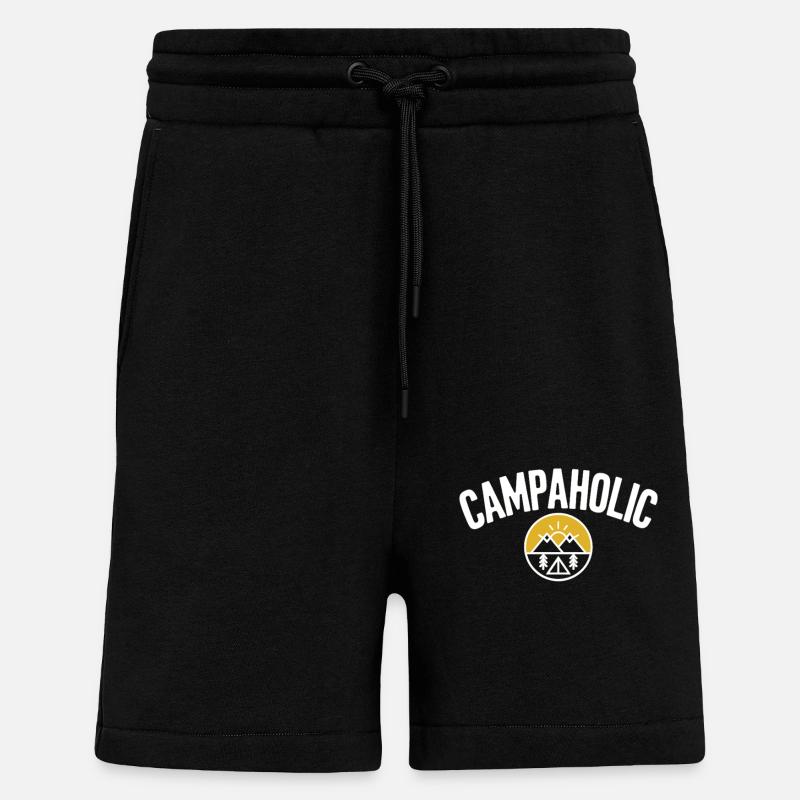 Campaholic – Für echte Campingfans - Shorts - made by SPREAD - SOLID BLACK