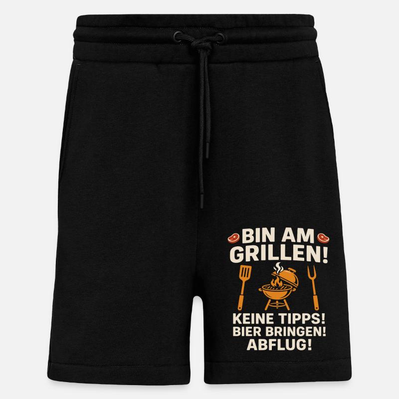 I'm Grilling Funny BBQ Design - Shorts - made by SPREAD - SOLID BLACK