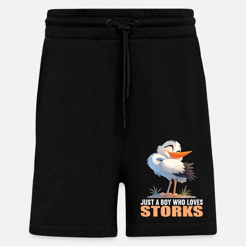 Cigognes Cigognes - Short bio décontracté fabriqué en UE - SOLID BLACK