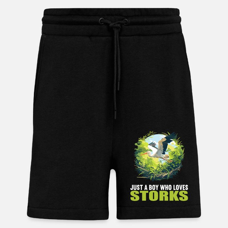 Cigognes Cigognes - Short bio décontracté fabriqué en UE - SOLID BLACK