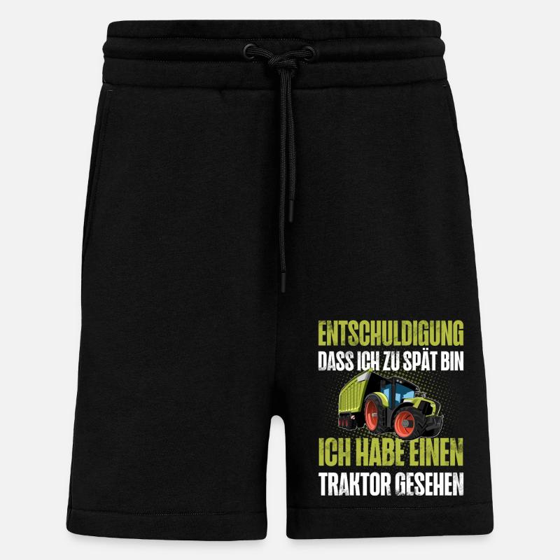 Traktor Lustiger Spruch - Shorts - made by SPREAD - SOLID BLACK