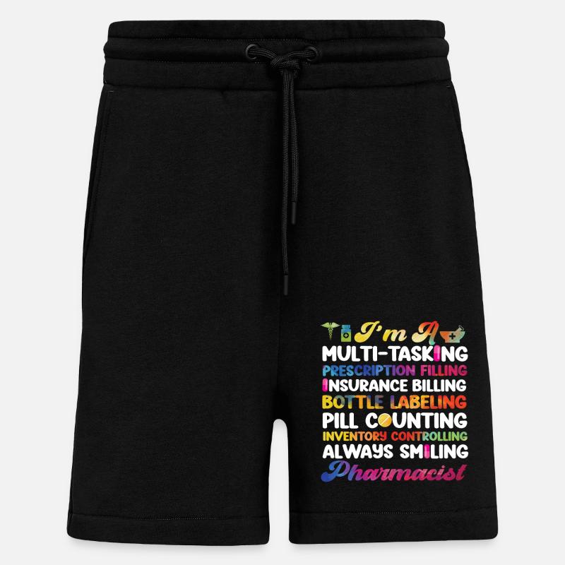 Pharmacy Tech Technician - Shorts - made by SPREAD - SOLID BLACK