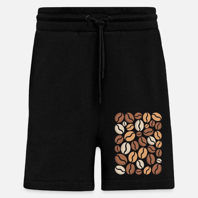 Coffee Bean Pattern Lover - Shorts - made by SPREAD - SOLID BLACK