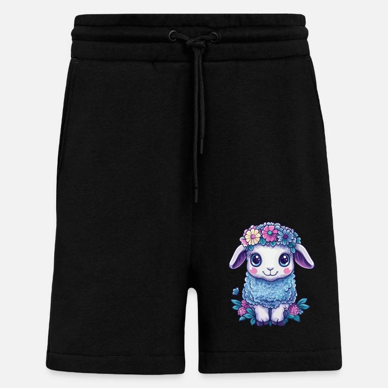 Schaf mit Blumen - Shorts - made by SPREAD - SOLID BLACK
